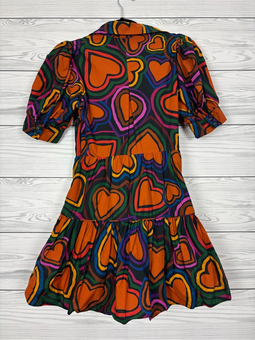 FARM Rio for Anthropologie short sleeve bow-front heart mini dress small - Picture 9 of 11